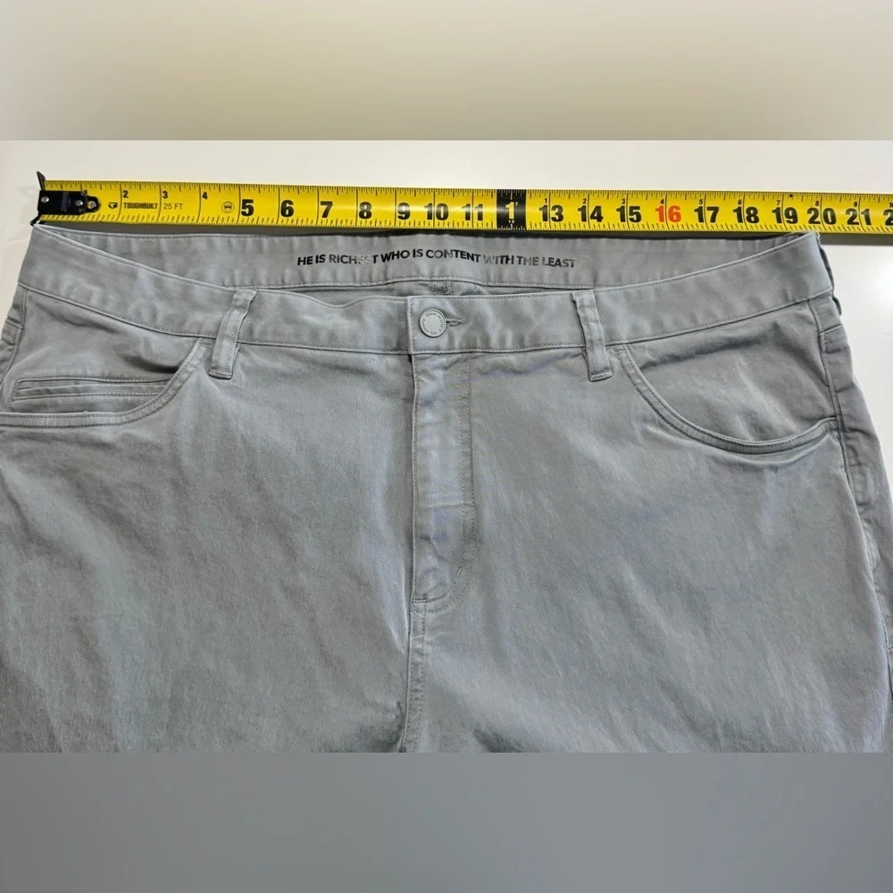 Rhone Mens Everyday Five Pocket Pants Gray Size 40X32 Golf Classic Straight Leg - Picture 9 of 12